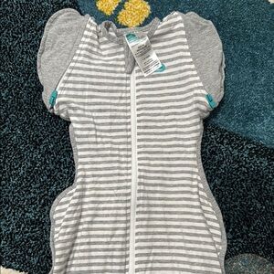 Love to Dream Gray and White Swaddle Bag